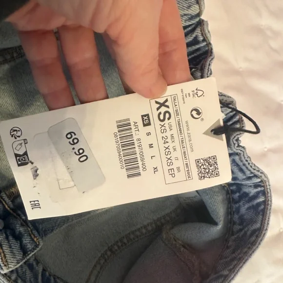 NWT Zara TRF Strapless Off Shoulder Denim Jumpsuit Size XS - Picture 12 of 16